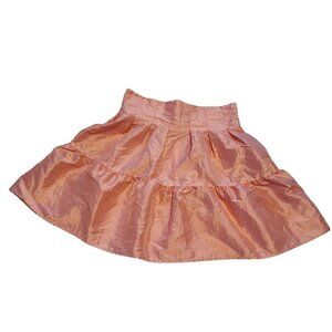 Topshop A-line Full Skirt Tiered Pleated Women Size 8 Pink Pull-on NEW